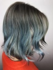 blue and silver hair 