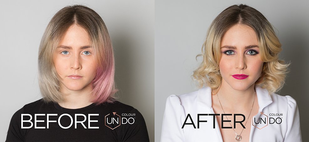 Before and After Hair Colour Transformation Colour Undo Cardiff hairdressers