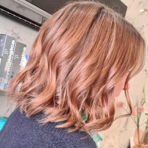 Peach hair colour Cardiff Michelle marshall Salon