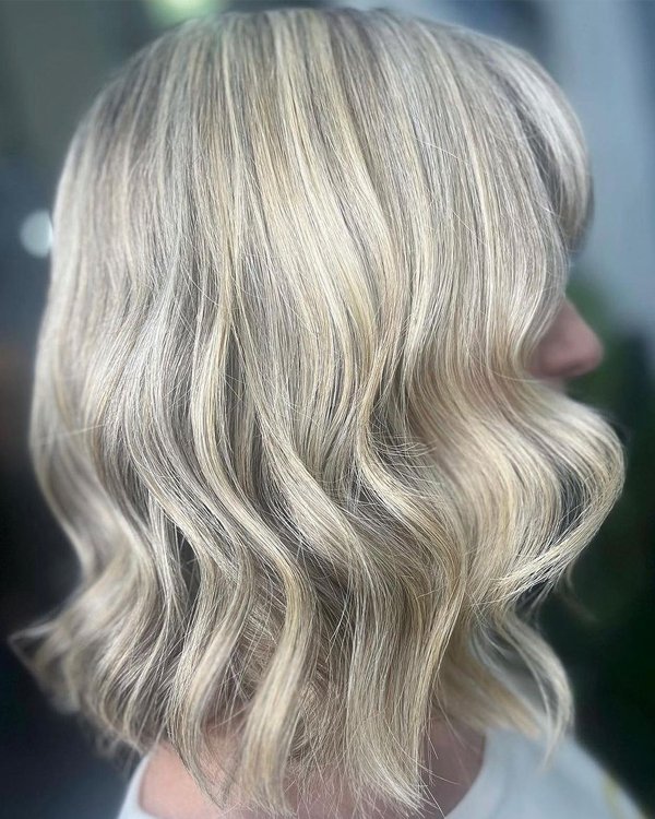 Winter blonde hair at Michelle Marshall Cardiff