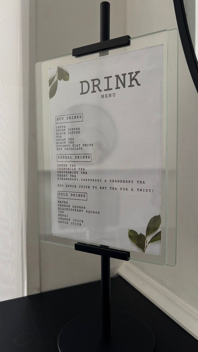 Drinks Menu Michelle Marshall Hair Salons Rhiwbina Cardiff