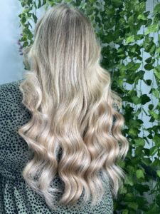 Before and After Racoon Luxe Weft Tape Hair Extension Cardiff Hair Salon Michelle Marshall 2