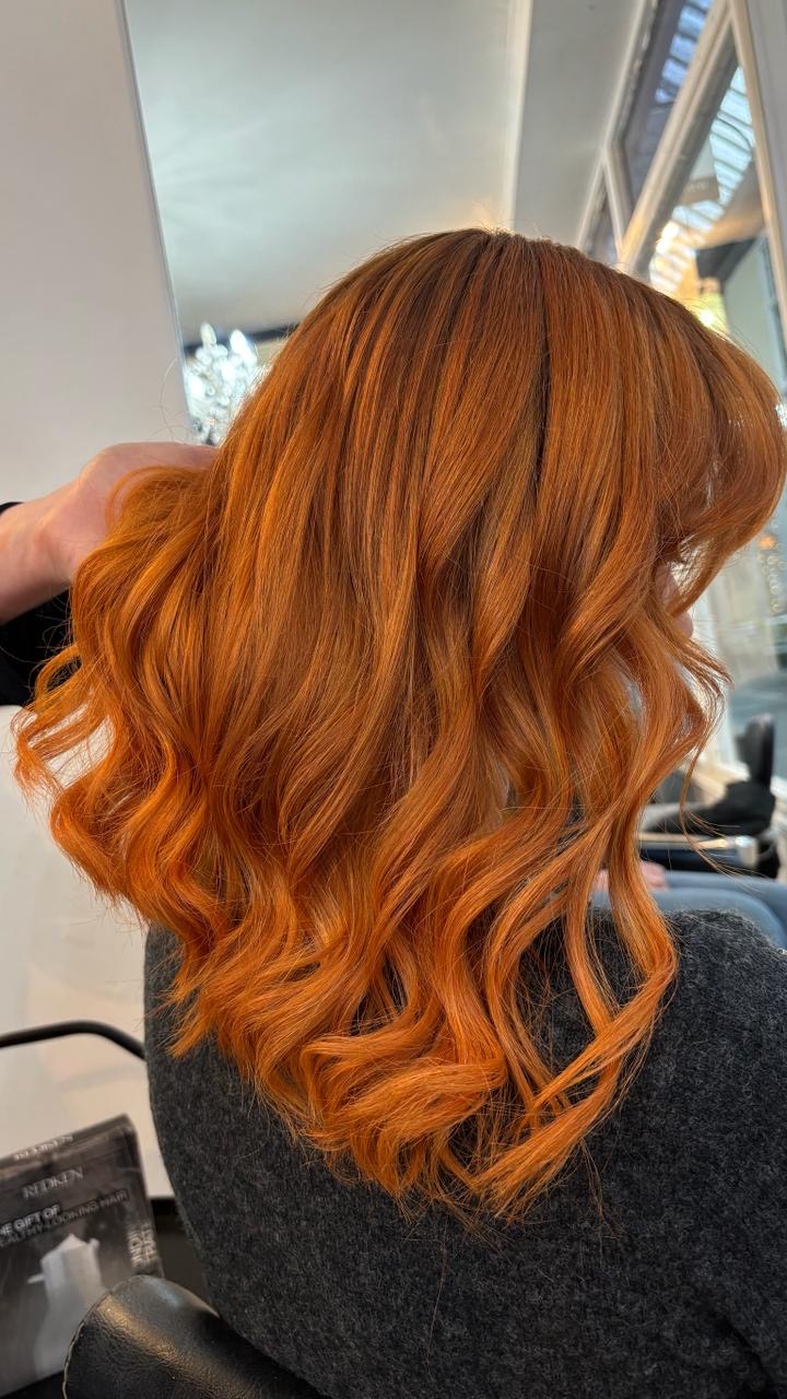 Copper red hair colour Cardiff hairdressers Michelle Marshall Salon Copper red hair colour Cardiff hairdressers Michelle Marshall Salon