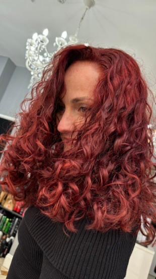 Curly hair specialists red hair colour and cut Michelle Mashall Salon Cardiff Curly hair specialists red hair colour and cut Michelle Mashall Salon Cardiff